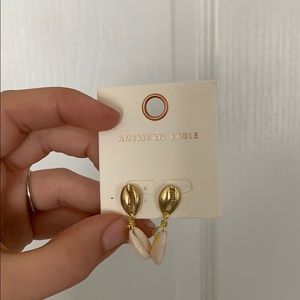 Gold shell earrings